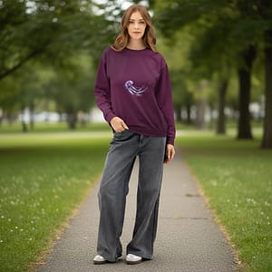 Woman modeling jammy jellyfish sweatshirt