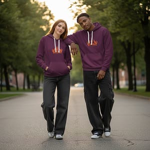 man and woman modeling noble numbat hoodie